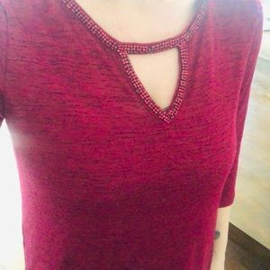 Sheer quarter sleeve shirt